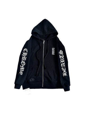 1:1 quality version Vertical Lettering Logo and Sanskrit print Zipper Hoodie 28755513