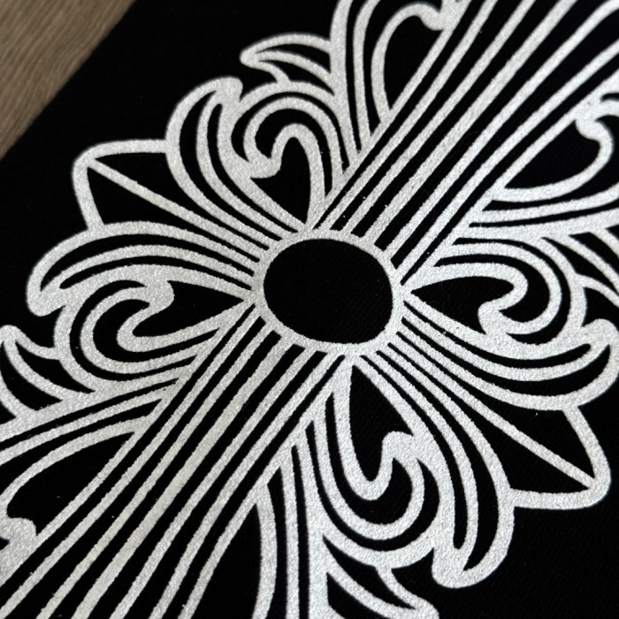 1:1 quality version Floral Sleeve Back Black Horseshoe Print Hoodie 28755502