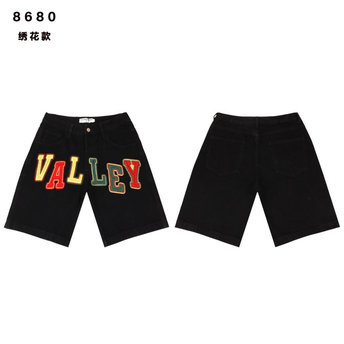 Colorful Embroidered Letter Denim Shorts 2 colors 28759554