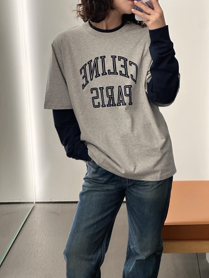 1:1 quality version Flocked Letter Print Tee 3 colors 28756475