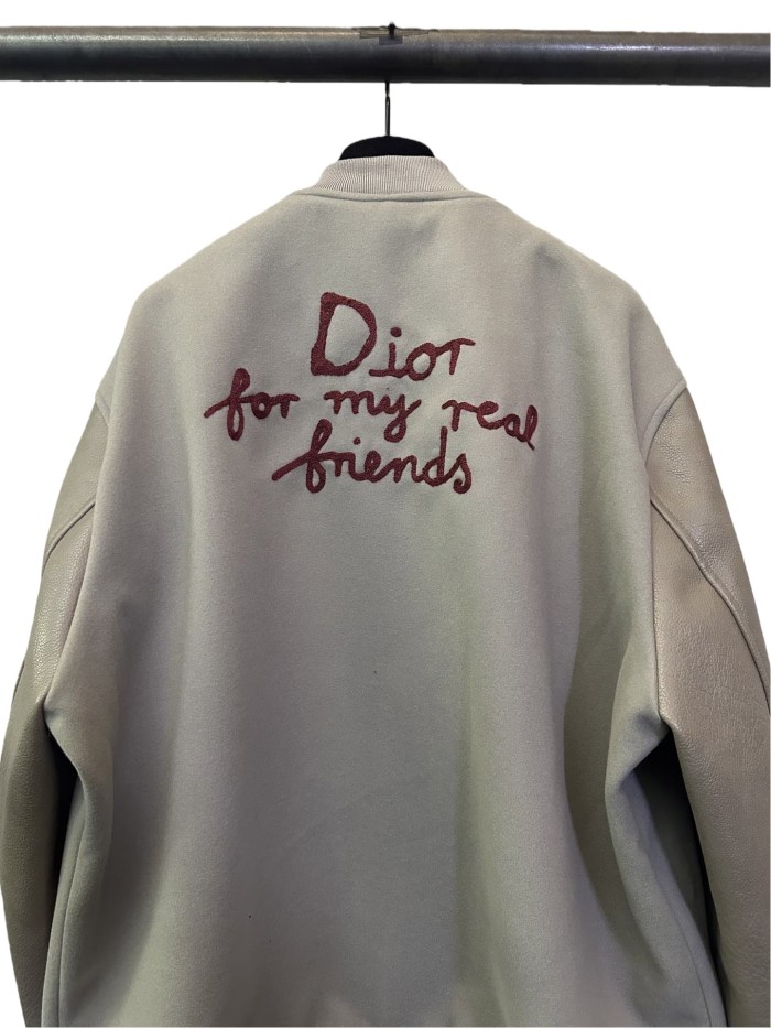 1:1 quality version Terry Embroidered Patchwork Leather Baseball Jacket 28760616