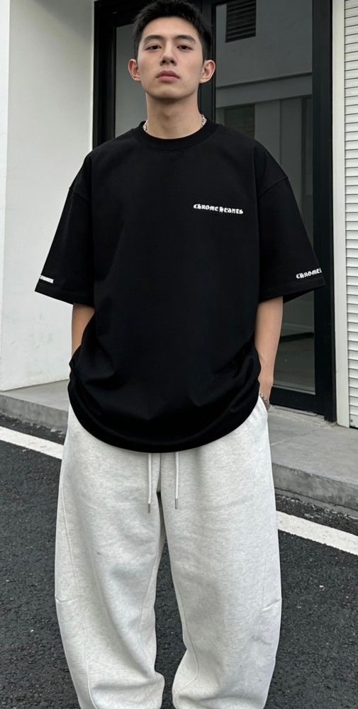 1:1 quality version Letter Print Crew Neck Tee 2 colors 28760610