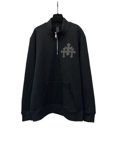 1:1 quality version Leather Patch Cross Half-Zip Hoodie 28760611