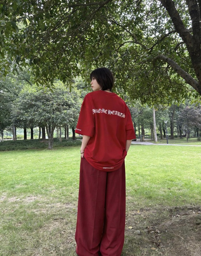 1:1 quality version Letter Print Crew Neck Tee 2 colors 28760610