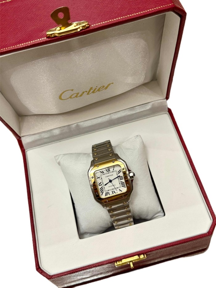 Yellow Gold Bracelet and Mechanical Movement Santos Watch【Dial diameter：36&40 mm 】28764927