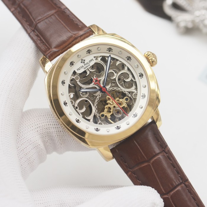 Skull-Engraved Dial Calfskin Strap  Watch 7 colors【Dial diameter：42mm 】28764707