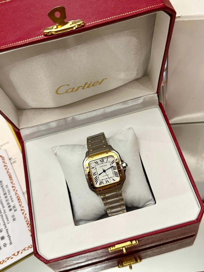 Yellow Gold Bracelet and Mechanical Movement Santos Watch【Dial diameter：36&40 mm 】28764927