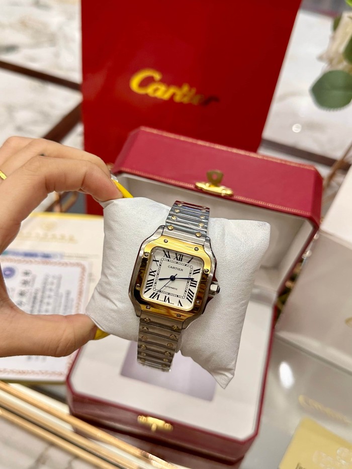 Yellow Gold Bracelet and Mechanical Movement Santos Watch【Dial diameter：36&40 mm 】28764927