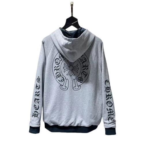Gray-Blue Reversible Zipper Hoodie 28770364