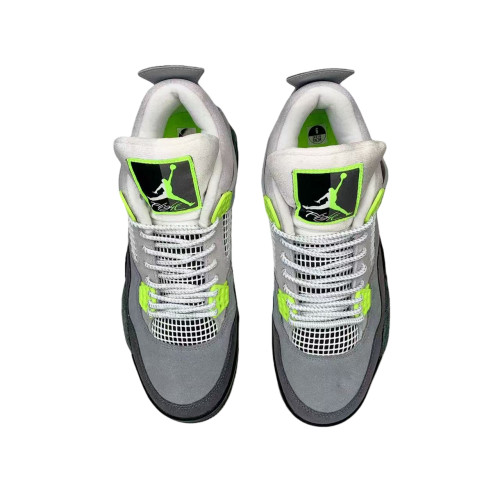 [Buy One Get One Free][plus-size shoes] 1:1 quality version @j4 retro se‘95 neon Lightweight Woven Grey-Green Basketball Shoes 28770655