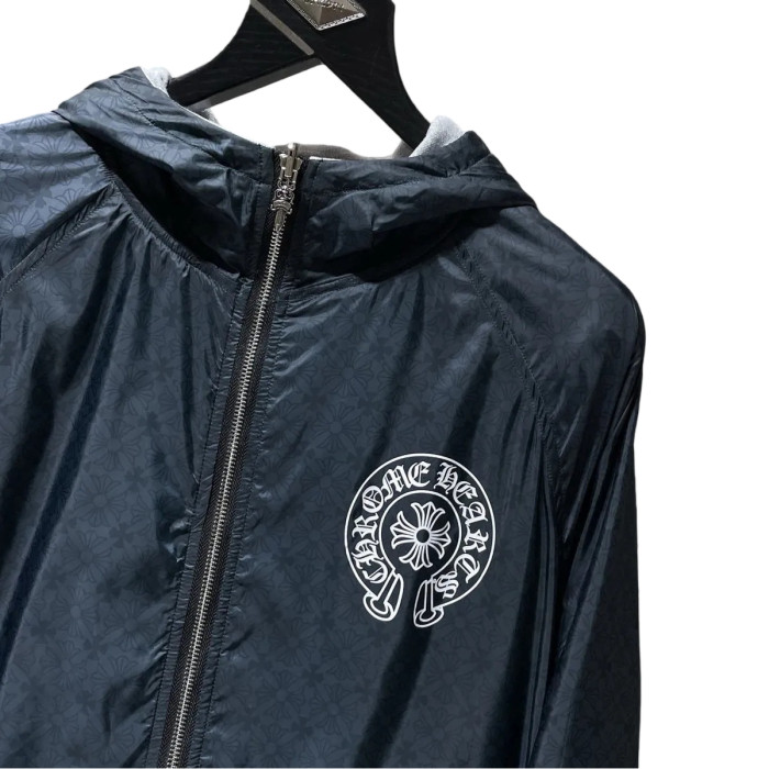 Gray-Blue Reversible Zipper Hoodie 28770364