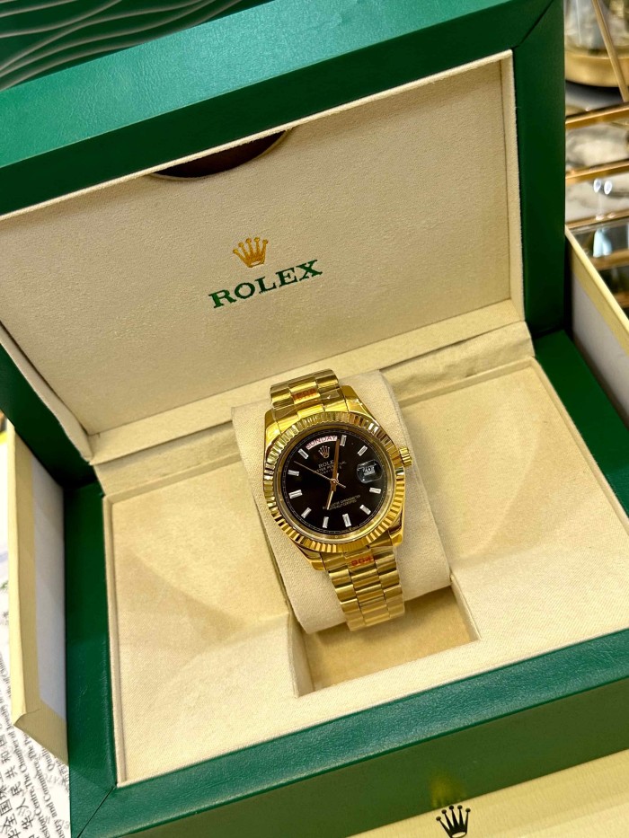 DAY-DATE Mechanical Movement Gold-Tone Steel Strap Watch【Dial diameter：40mm 】28770628