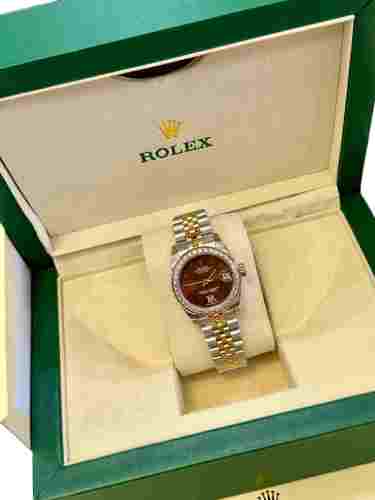 DATE JUST Roman Numeral Diamond-Set Brown Dial Mechanical Movement Watch【Dial diameter：30mm 】28771361