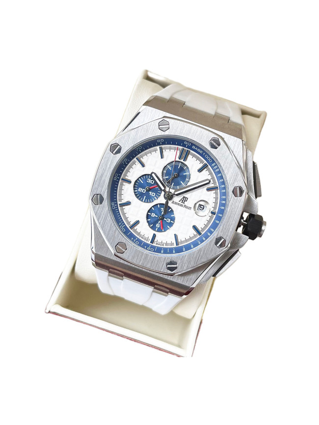 Two-Tone Dial Genuine Leather Strap Watch 6 colors【Dial diameter：44mm 】28771427