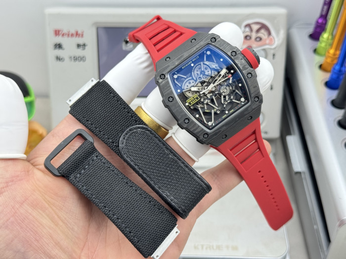 1:1 quality version RM 35-02 RAFAEL NADAL Carbon Fiber Automatic Mechanical Skeleton Watch 2 colors【Dial diameter：42mm 】28771545