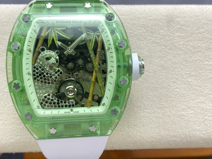 1:1 quality version Panda Eating Golden Bamboo Transparent Crystal Tourbillon Watch 【Dial diameter：43.2mm 】28771584