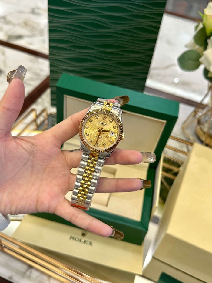 DATE JUST Champagne-Colored Commemorative Pattern Diamond-Set Dial Movement Watch【Dial diameter：40mm 】28771358