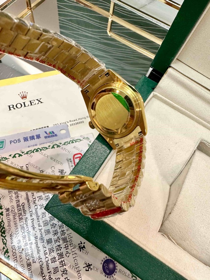 DAY-DATE Green dial and diamond-encrusted gold strap Mechanical movement Watch【Dial diameter：36mm 】28771364