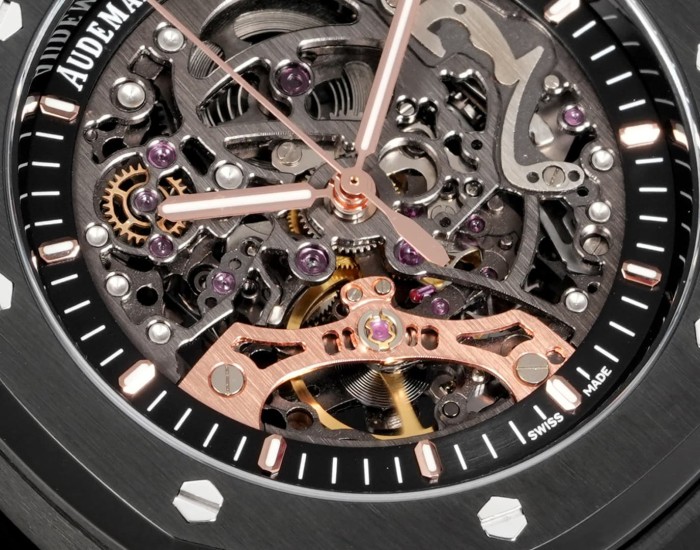 Skeleton Dial Octagonal Bezel Integrated Movement Watch 4 colors【Dial diameter：41mm 】28771372