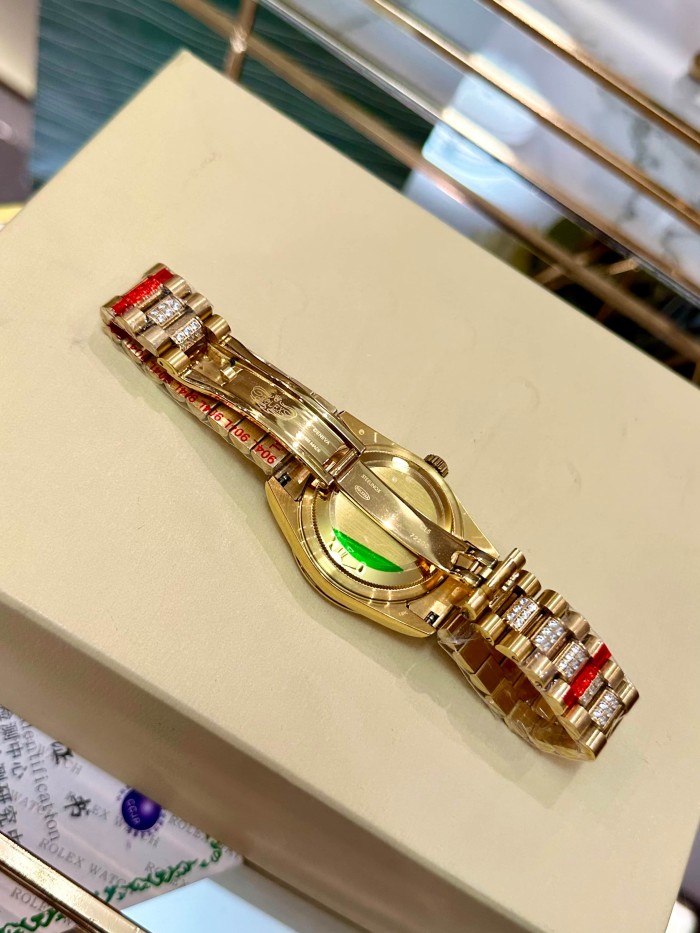 DAY-DATE Green dial and diamond-encrusted gold strap Mechanical movement Watch【Dial diameter：36mm 】28771364