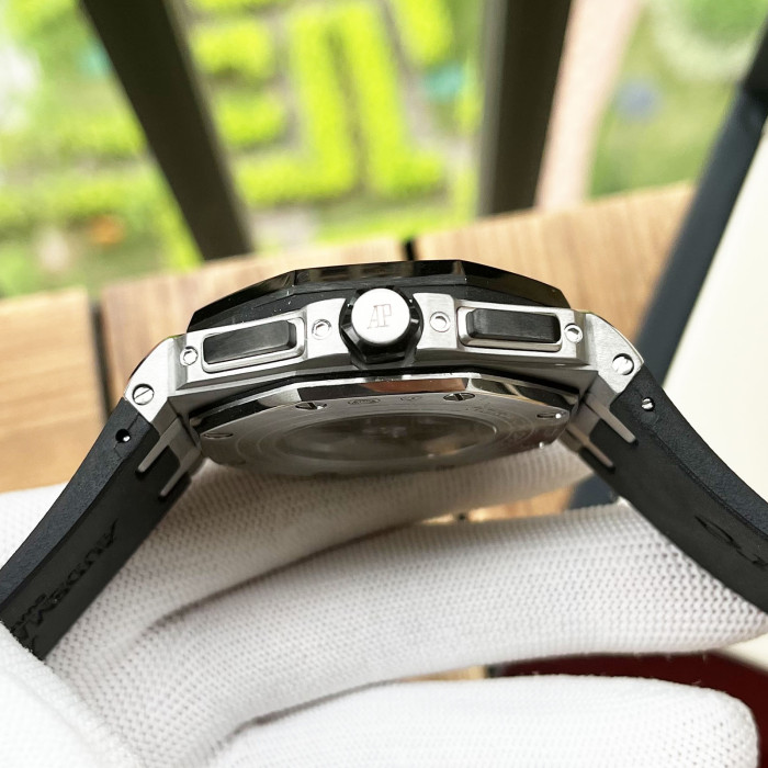 Two-Tone Dial Genuine Leather Strap Watch 6 colors【Dial diameter：44mm 】28771427