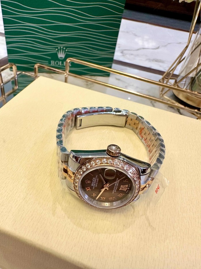 DATE JUST Roman Numeral Diamond-Set Brown Dial Mechanical Movement Watch【Dial diameter：30mm 】28771361