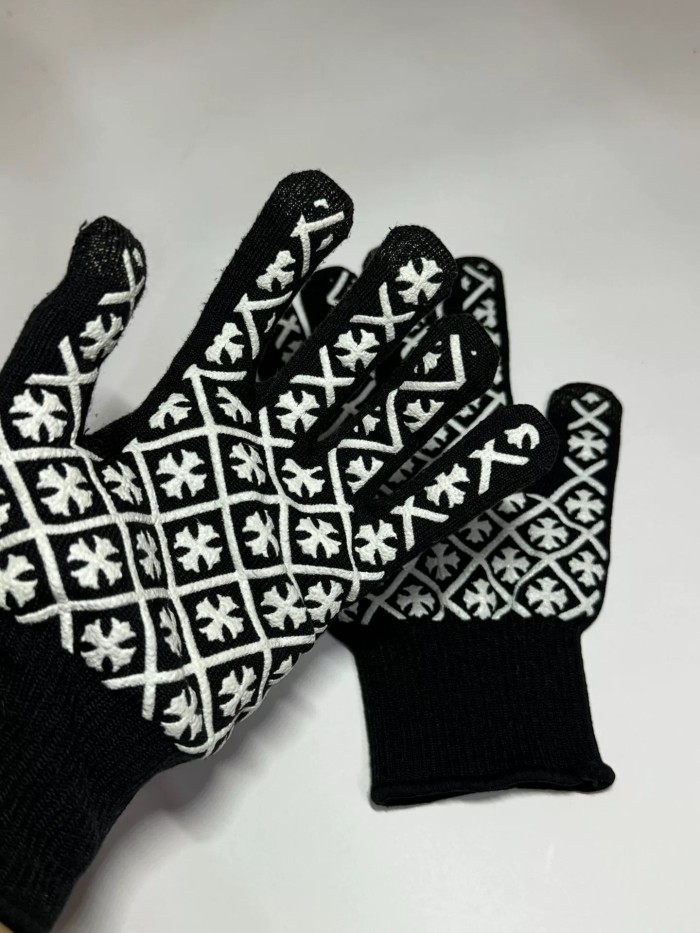 Black and White Cross Gloves 28773729