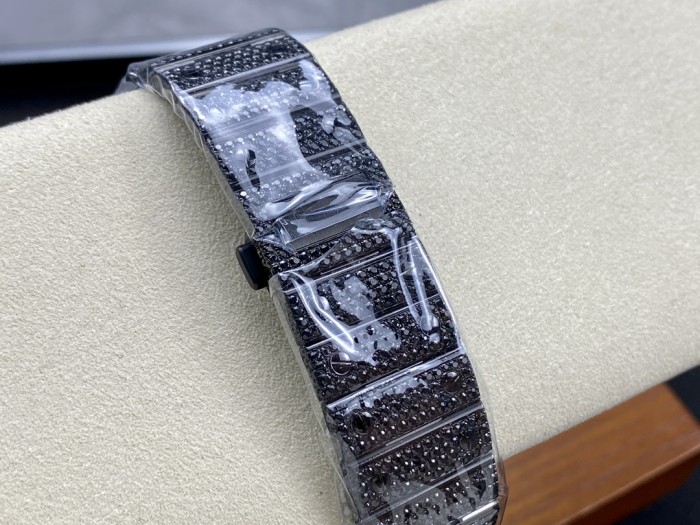 1:1 quality version Black Moissanite Diamond-Studded Santos Mechanical Watch【Dial diameter：39.8mm】28773787
