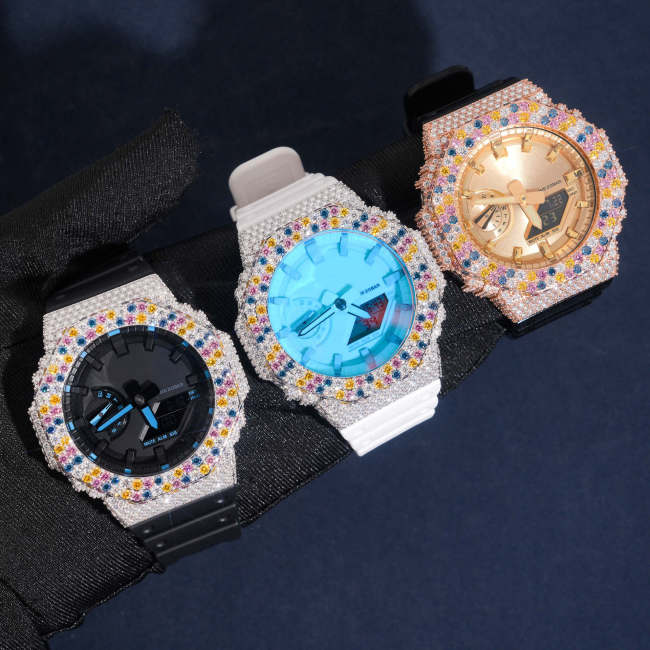 Silver-Inlaid Colored Moissanite GA2100 Model Watch Case 2 colors 28782461