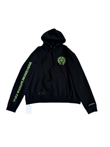 1:1 quality version Fluorescent Green Sanskrit Horseshoe Print Hoodie 28782545
