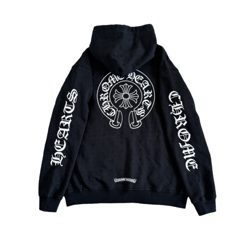1:1 quality version Full printed dark cross Vertical Lettering Logo and Sanskrit print Zipper Hoodie 2 colors 28782524