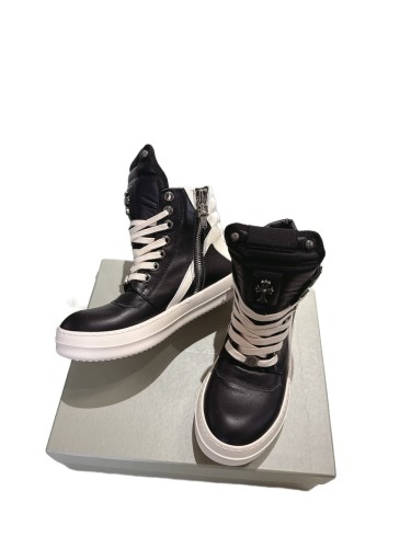 1:1 quality version R*ck0wens Silver accessories decorate the calfskin contrasting high-top shoes 2 colors 28791727