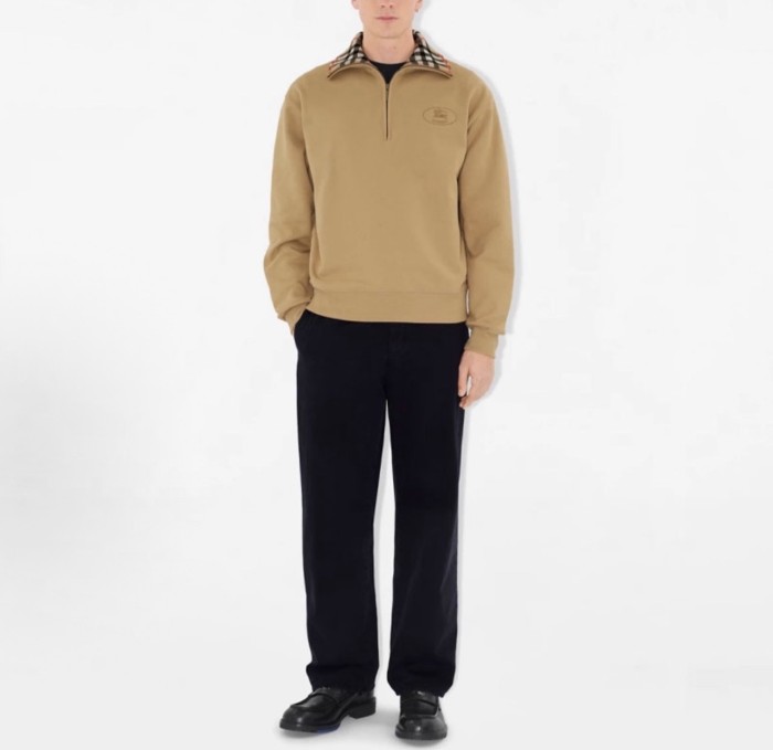 1:1 quality version Plaid Collar Half-Zip Sweatshirt 28791716