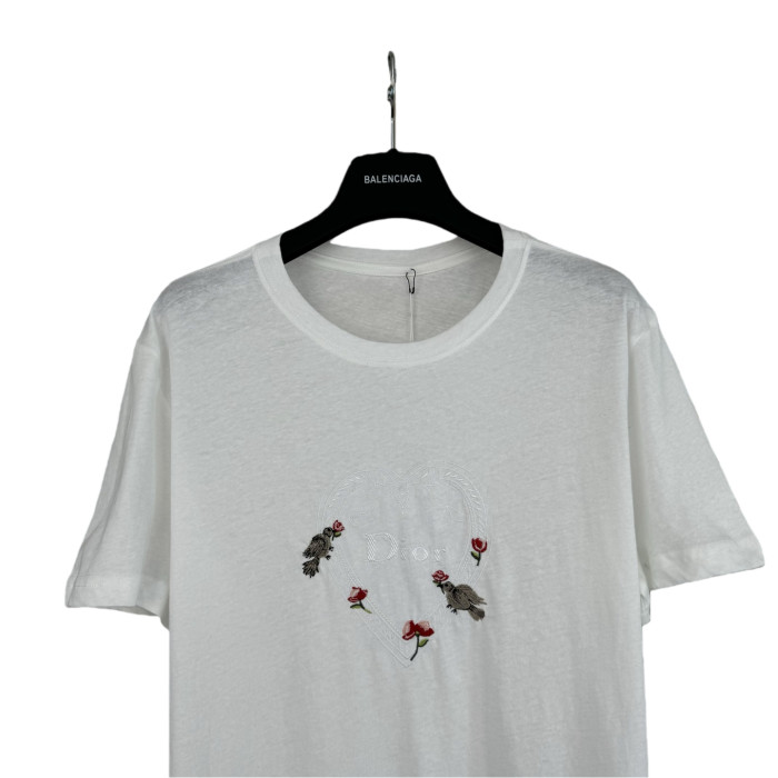 1:1 quality version Letter Heart Embroidered Tee 28797055