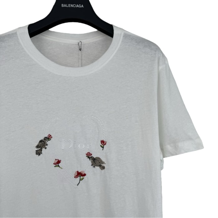 1:1 quality version Letter Heart Embroidered Tee 28797055