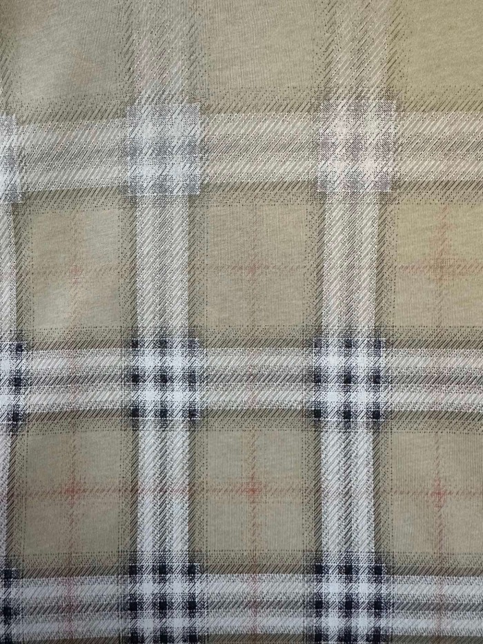 1:1 quality version Ribbed Plaid Print Tee 28816183