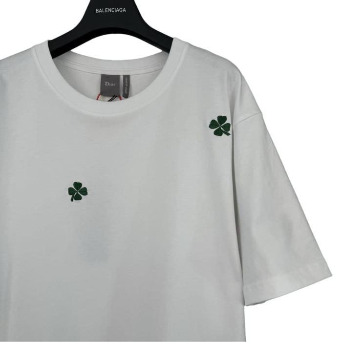 1:1 quality version Clover Letter Logo Embroidered Tee 2 colors 28816184