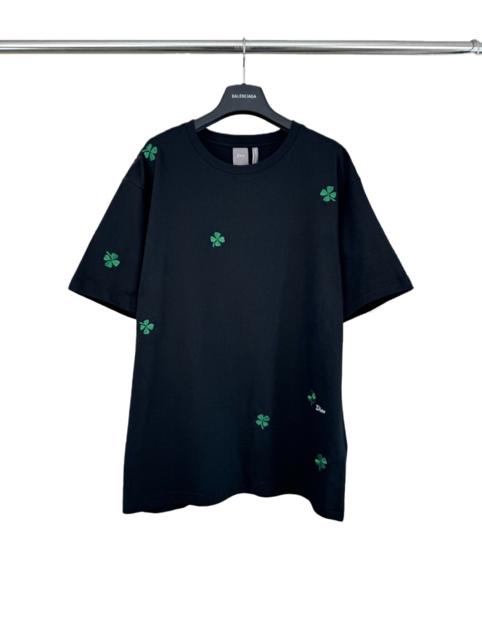 1:1 quality version Clover Letter Logo Embroidered Tee 2 colors 28816184