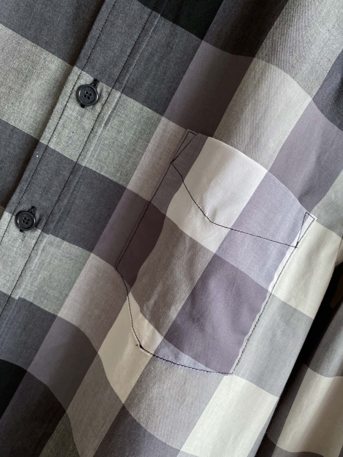 1:1 quality version Plaid Stretch Cotton Poplin Long Sleeve Shirt 8 colors 28875206