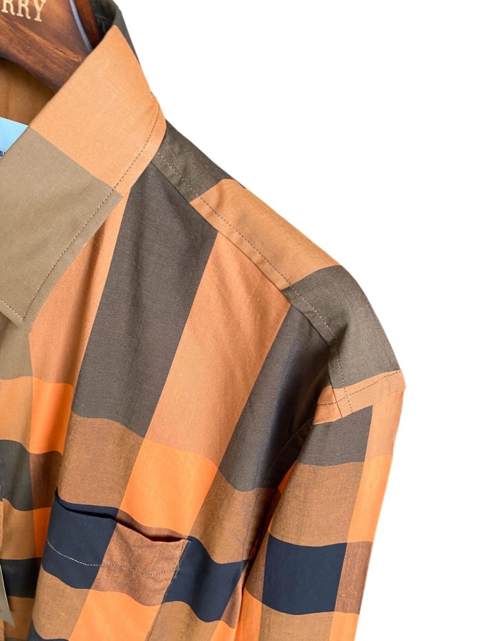 1:1 quality version Plaid Stretch Cotton Poplin Long Sleeve Shirt 8 colors 28875206