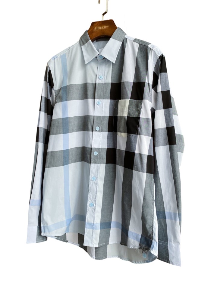 1:1 quality version Plaid Stretch Cotton Poplin Long Sleeve Shirt 8 colors 28875206