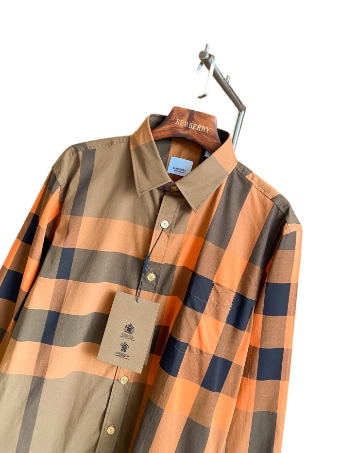 1:1 quality version Plaid Stretch Cotton Poplin Long Sleeve Shirt 8 colors 28875206