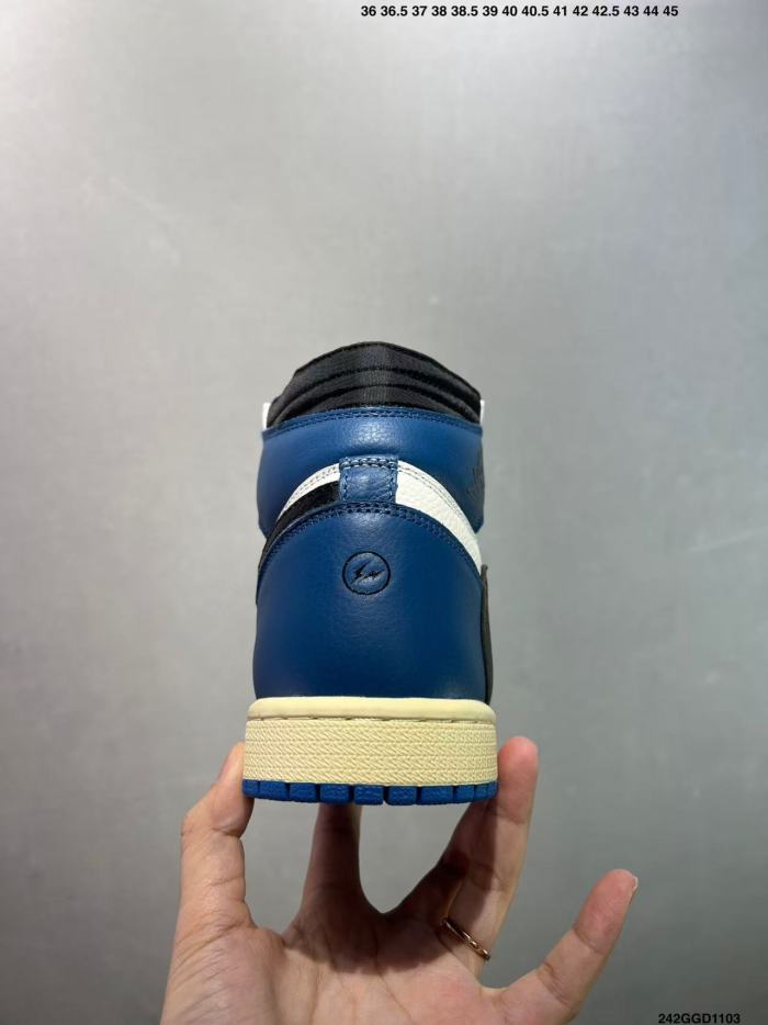 [plus-size shoes]1:1 quality version Tr@vis Scott x Fr@gment x @j1 Retro Blue White High Top Basketball Shoes 28877984