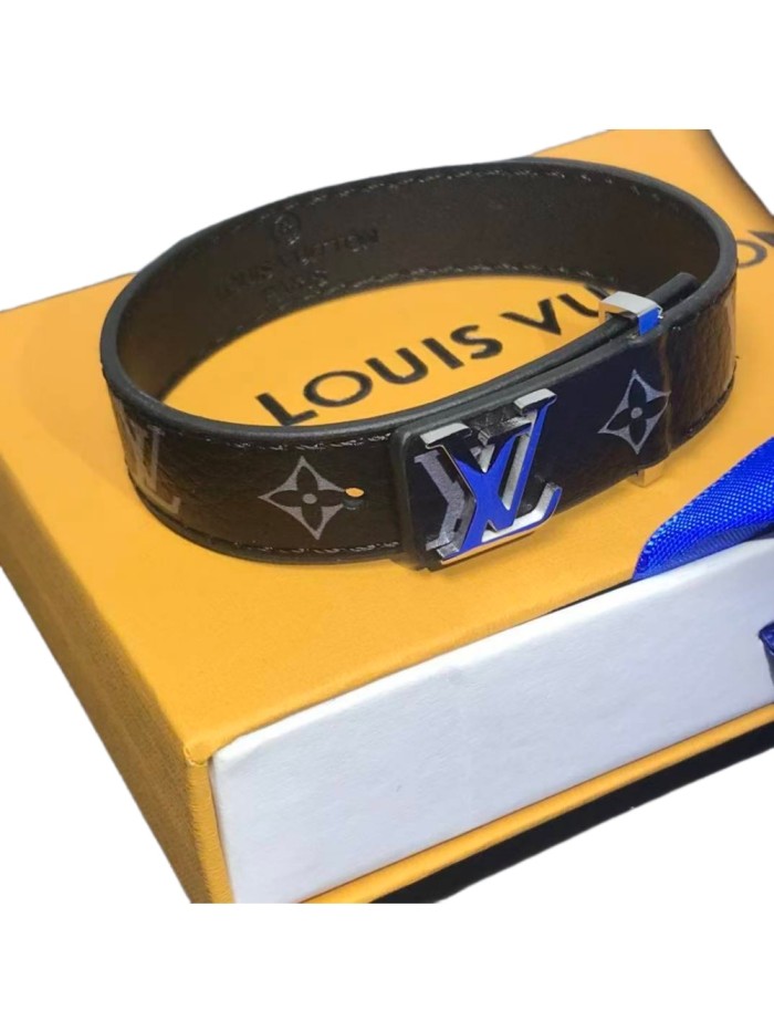 Silver Buckle Printed Leather Bracelet 28880886