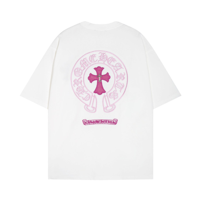 Sanskrit Cross Pink Leather Label Embroidery Tee 3 colors 28884595