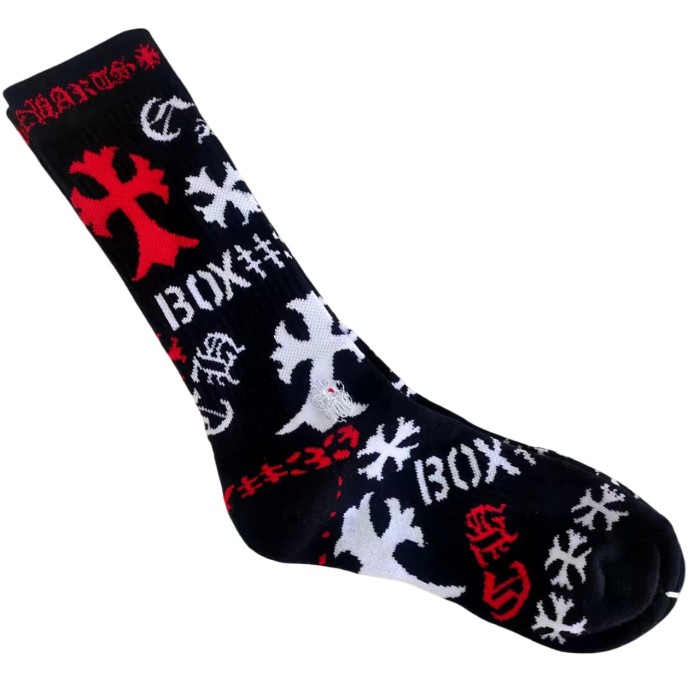 Sanskrit Stripe Graffiti Jacquard Crew Socks 33 colors 28887617