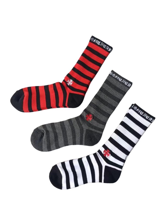 Sanskrit Stripe Graffiti Jacquard Crew Socks 33 colors 28887617