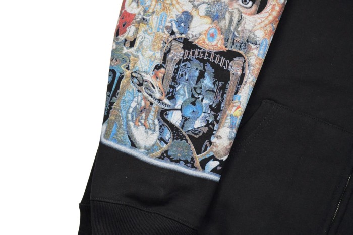 1:1 quality version Supreme x Michael Jackson Dangerous Zip Up Print Hoodie 2 colors 28889970