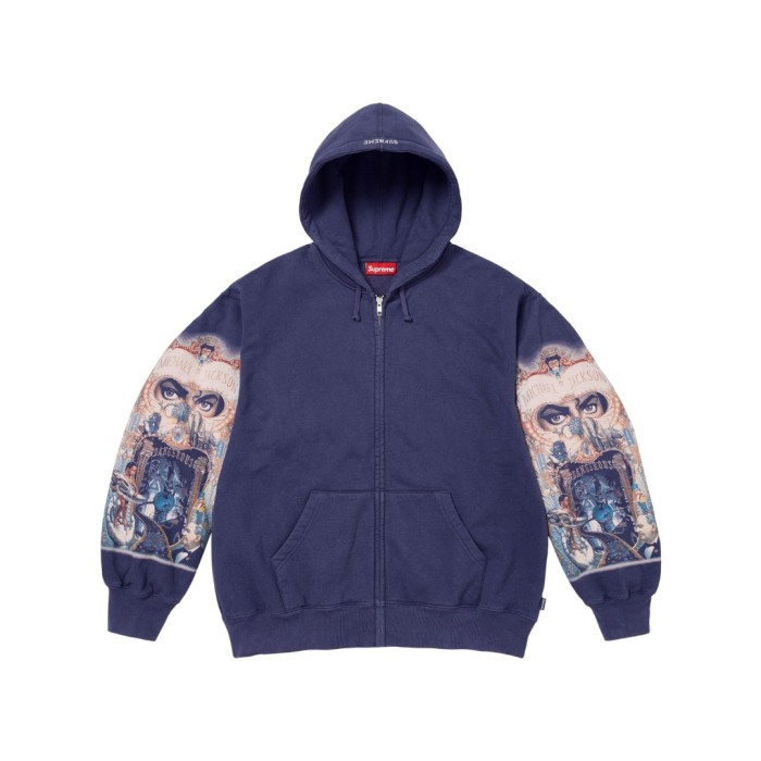 1:1 quality version Supreme x Michael Jackson Dangerous Zip Up Print Hoodie 2 colors 28889970
