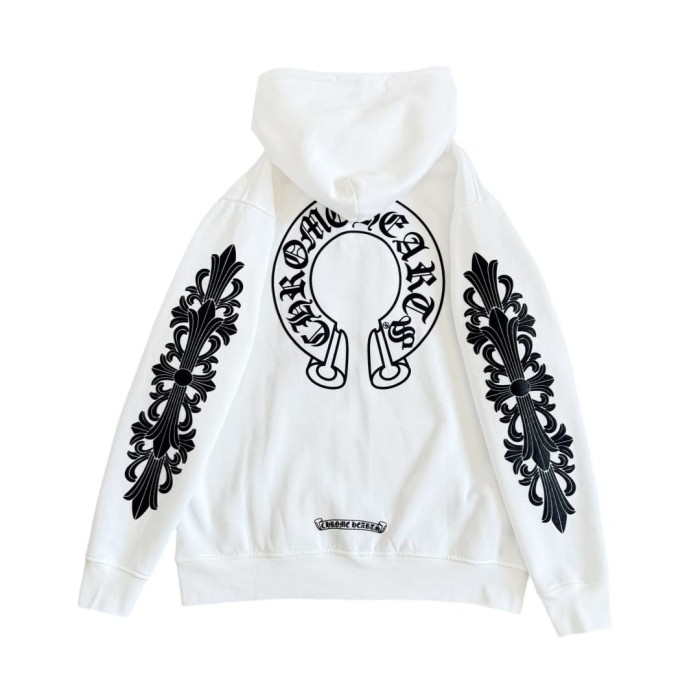 1:1 quality version Horseshoe Flower Arm Print Antique Silver Zipper Hoodie 28893087